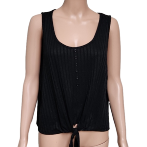 Shein curve black tank tie front (Code-P050)